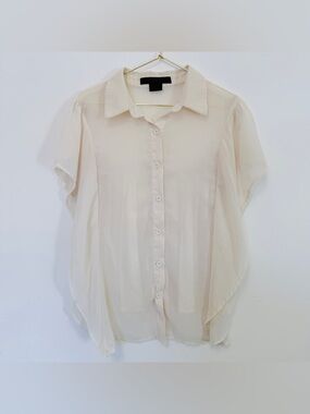 Dreamy Pleated Back Cream Shirt 🦋